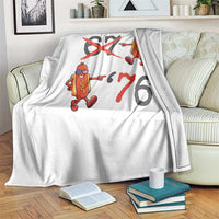 Funny 67 Meme Hot Dog Lover Throw Blanket USA 250 BBQ Celebration