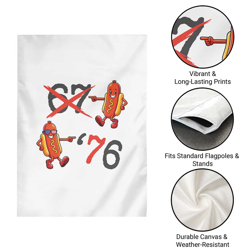 Funny 67 Meme Hot Dog Lover Garden Flag USA 250 BBQ Celebration