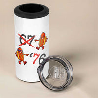 Funny 67 Meme Hot Dog Lover 4 in 1 Can Cooler Tumbler USA 250 BBQ Celebration