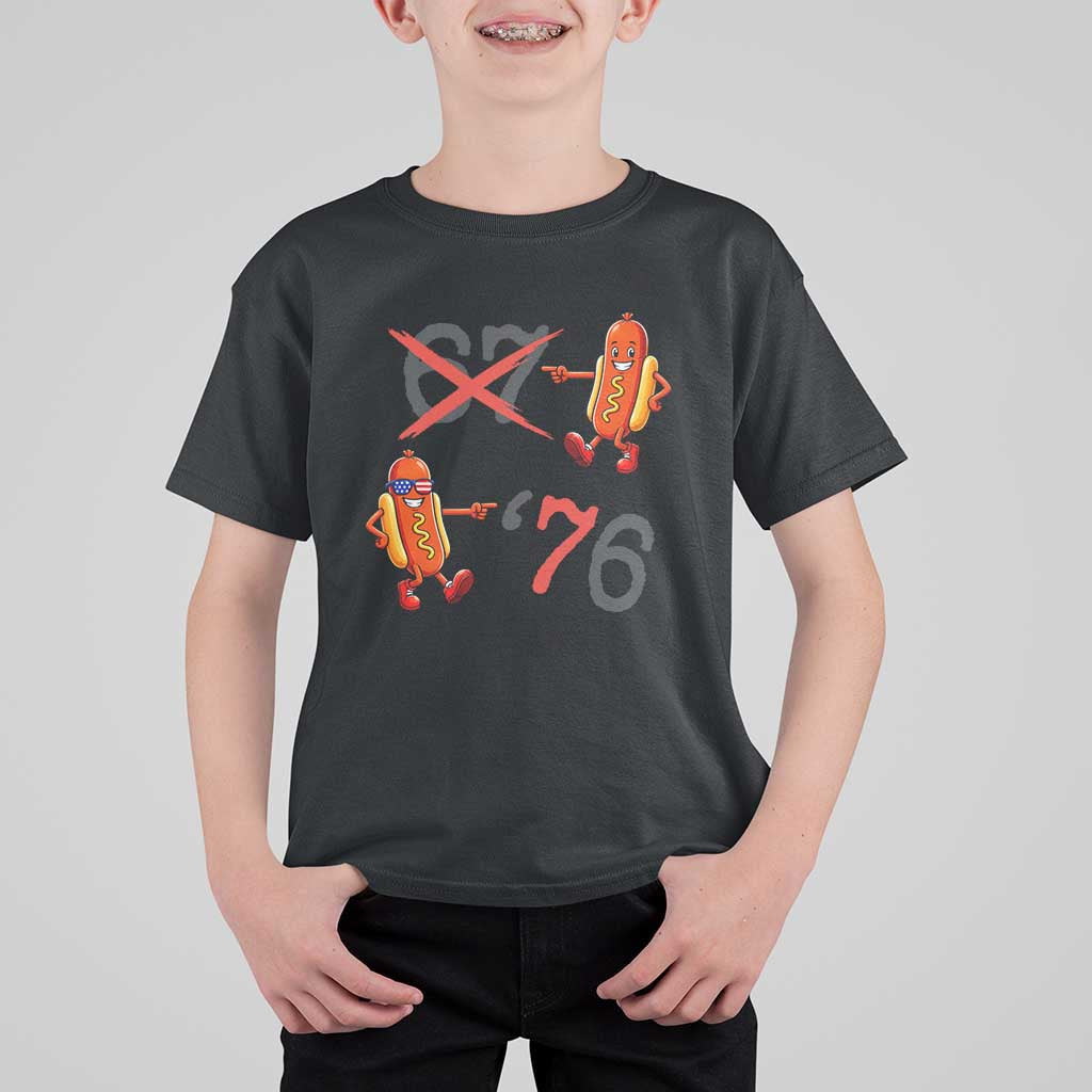 Funny 67 Meme Hot Dog Lover T Shirt For Kid USA 250 BBQ Celebration
