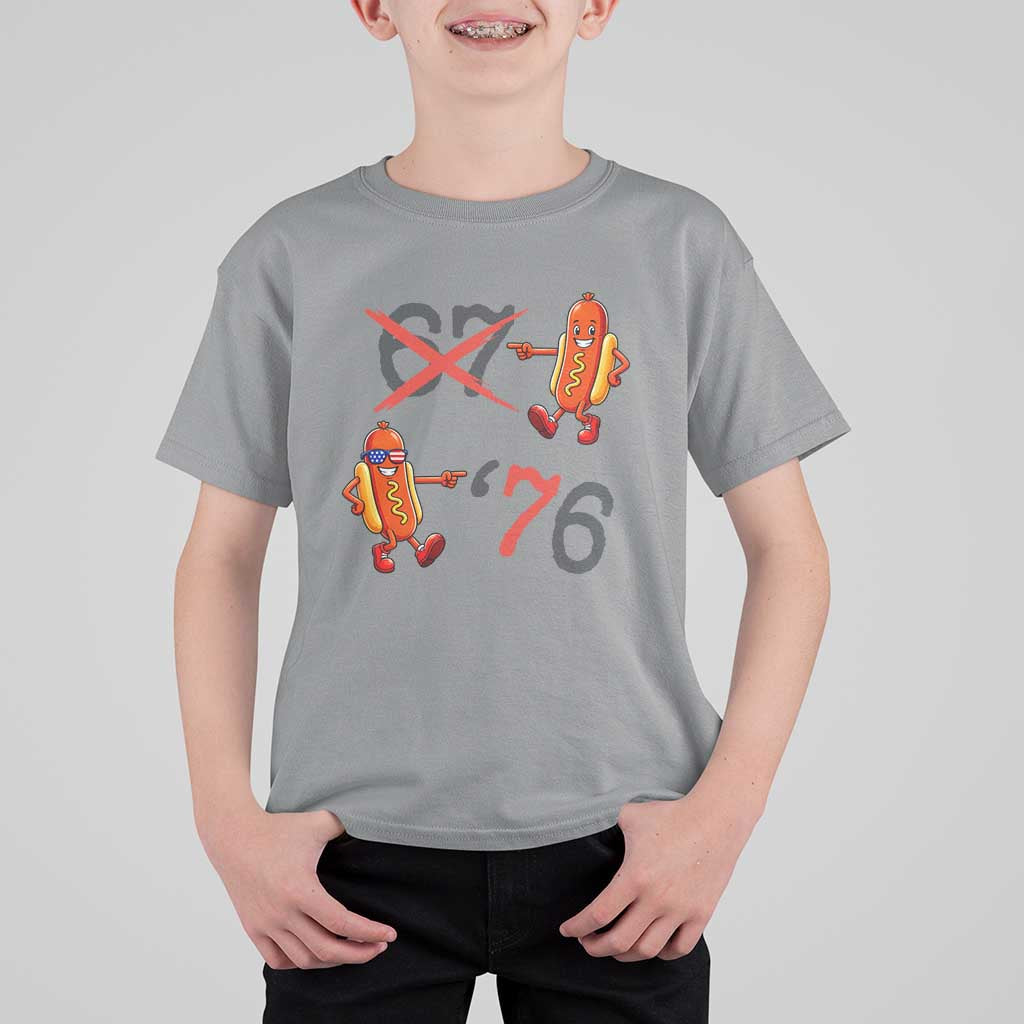 Funny 67 Meme Hot Dog Lover T Shirt For Kid USA 250 BBQ Celebration
