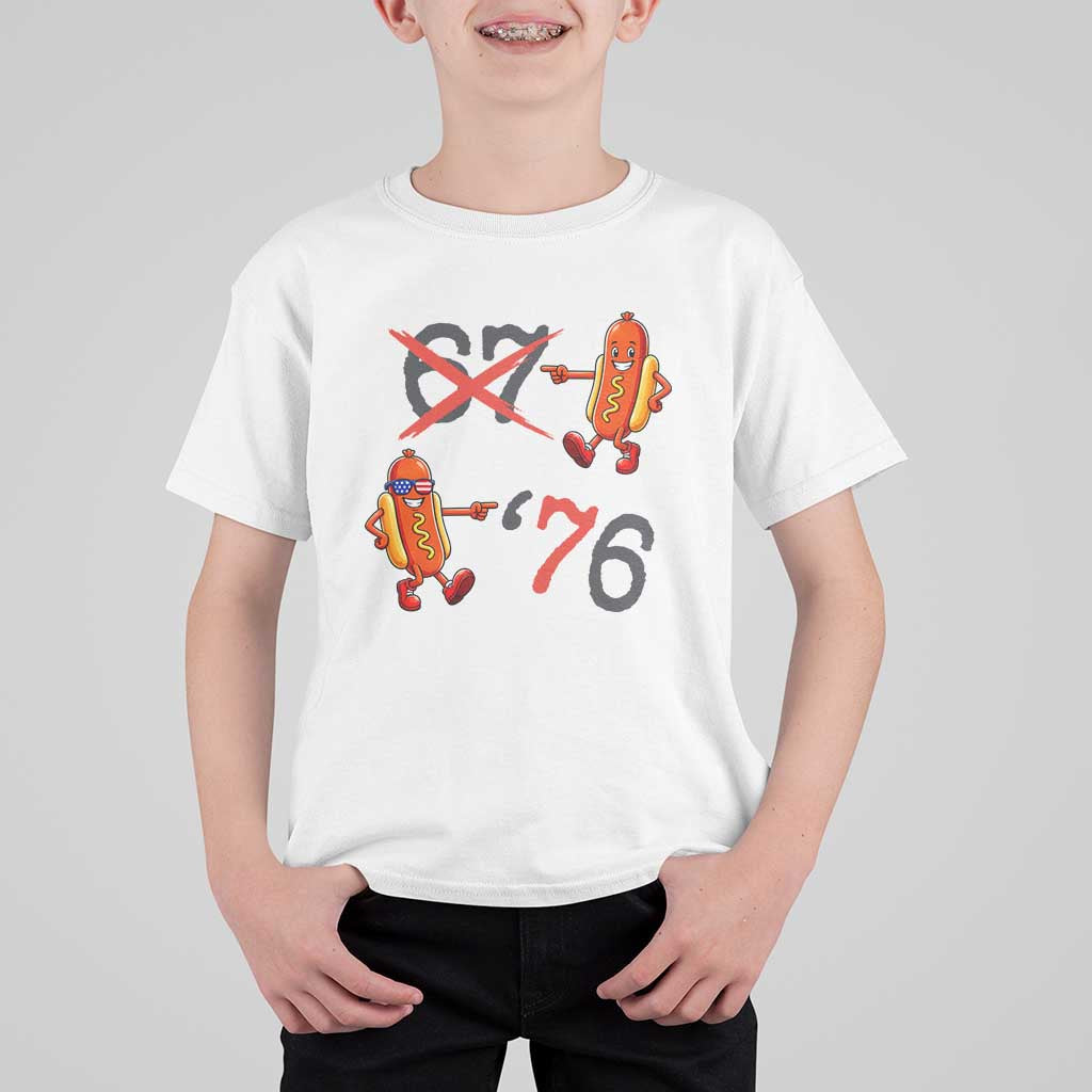 Funny 67 Meme Hot Dog Lover T Shirt For Kid USA 250 BBQ Celebration