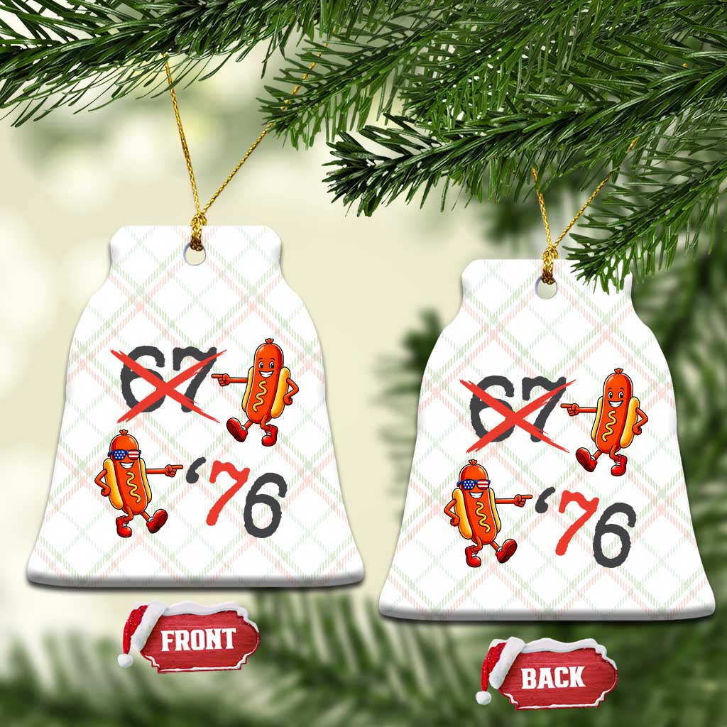 Funny 67 Meme Hot Dog Lover Ceramic Ornament USA 250 BBQ Celebration