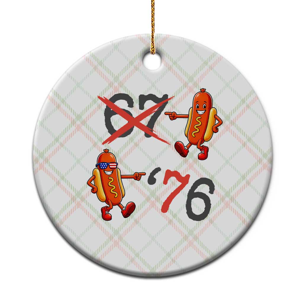 Funny 67 Meme Hot Dog Lover Ceramic Ornament USA 250 BBQ Celebration