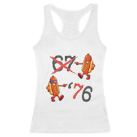 Funny 67 Meme Hot Dog Lover Racerback Tank Top USA 250 BBQ Celebration