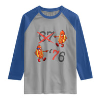 Funny 67 Meme Hot Dog Lover Raglan Shirt USA 250 BBQ Celebration