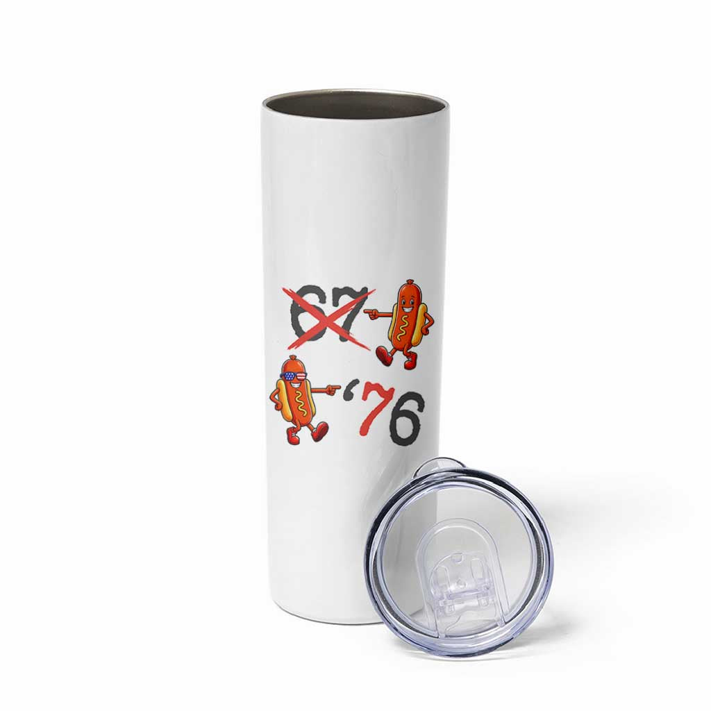 Funny 67 Meme Hot Dog Lover Skinny Tumbler USA 250 BBQ Celebration