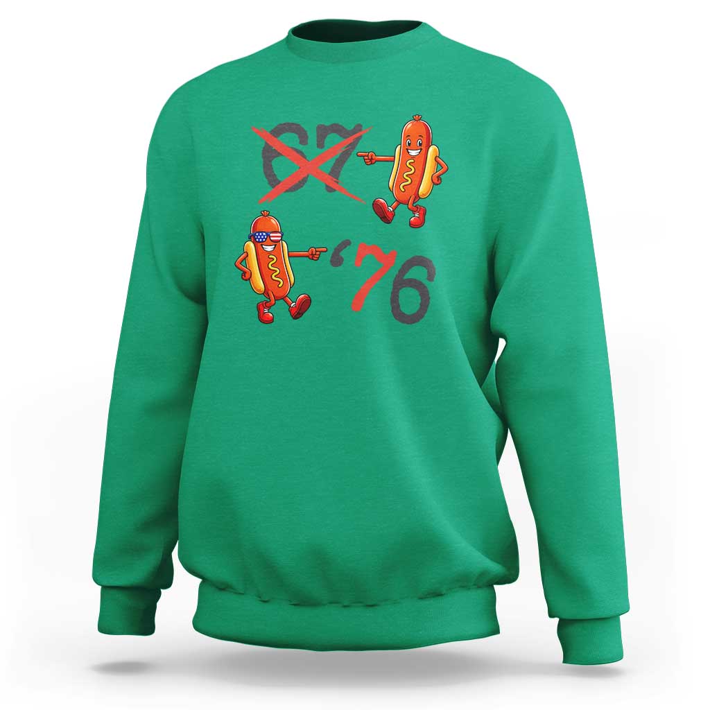 Funny 67 Meme Hot Dog Lover Sweatshirt USA 250 BBQ Celebration