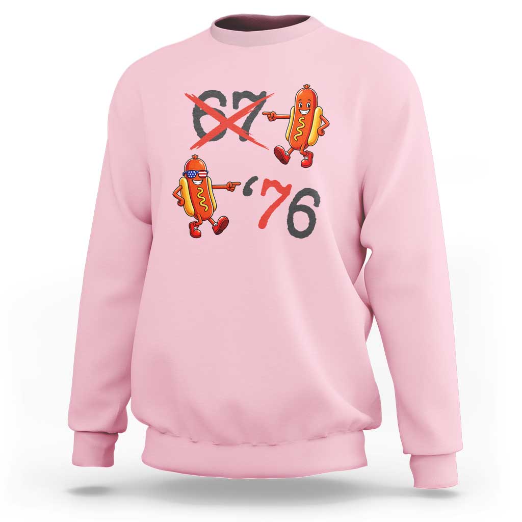 Funny 67 Meme Hot Dog Lover Sweatshirt USA 250 BBQ Celebration