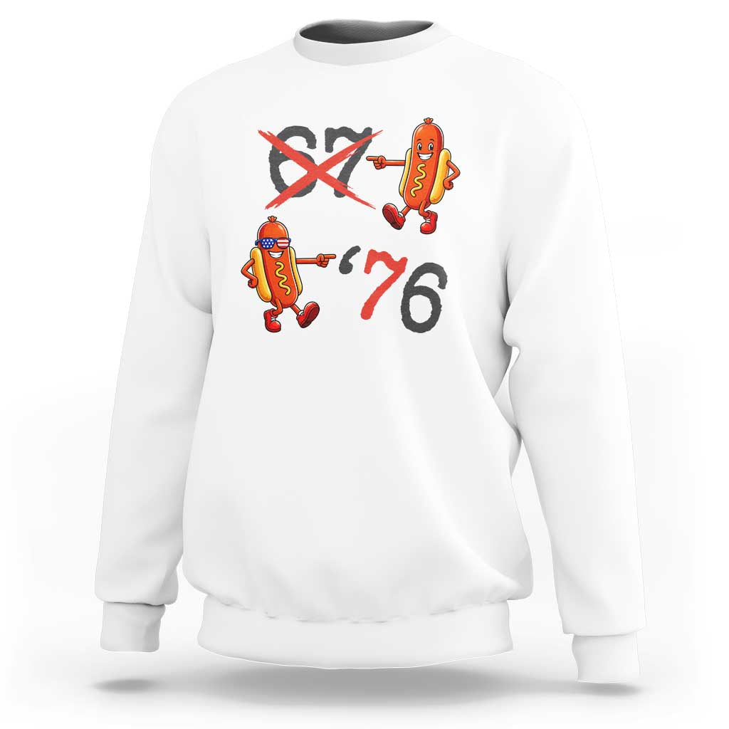 Funny 67 Meme Hot Dog Lover Sweatshirt USA 250 BBQ Celebration