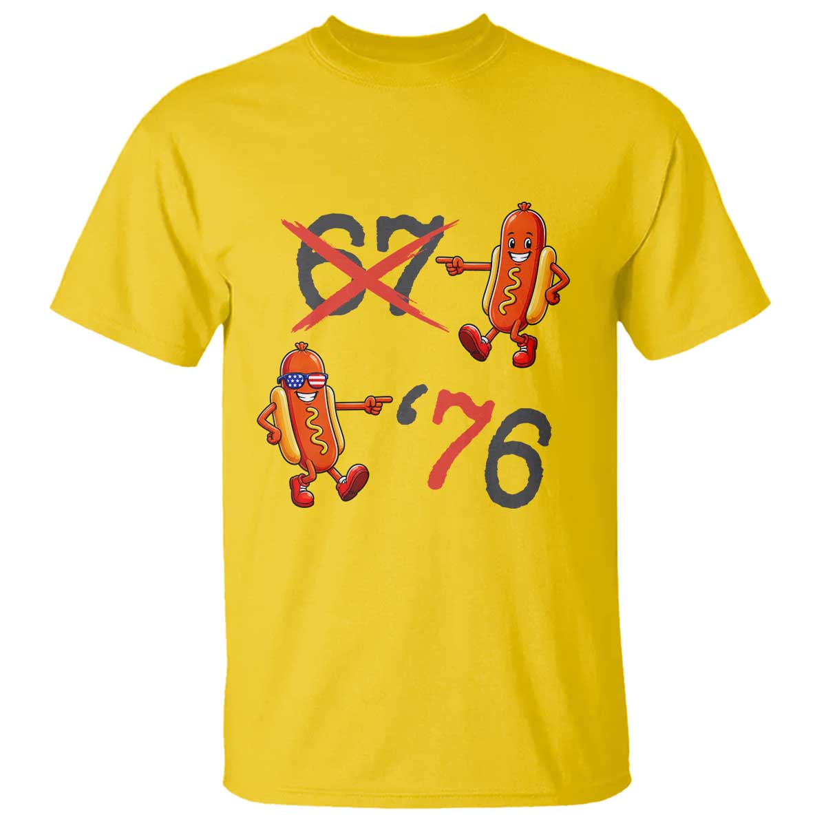 Funny 67 Meme Hot Dog Lover T Shirt USA 250 BBQ Celebration