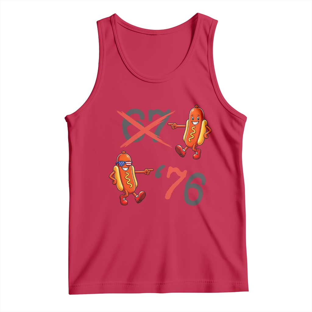 Funny 67 Meme Hot Dog Lover Tank Top USA 250 BBQ Celebration