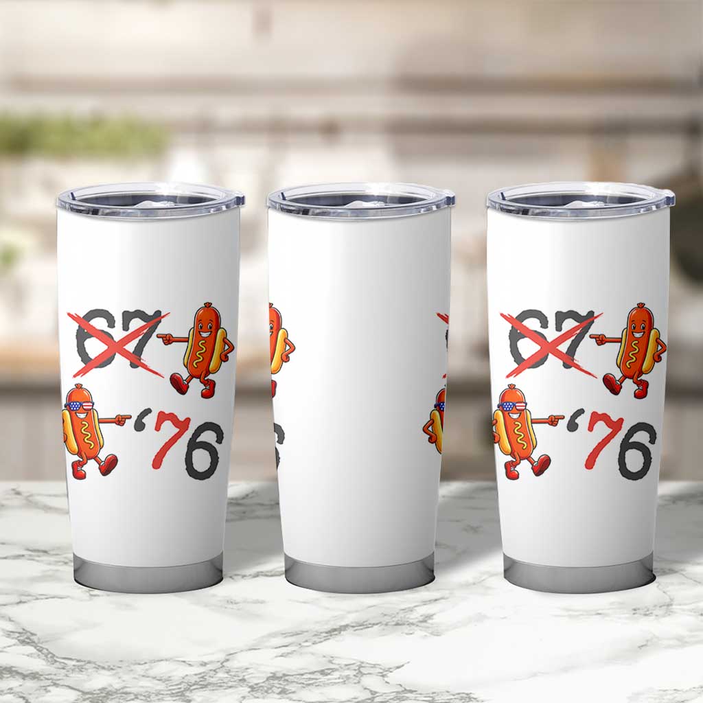 Funny 67 Meme Hot Dog Lover Tumbler Cup USA 250 BBQ Celebration