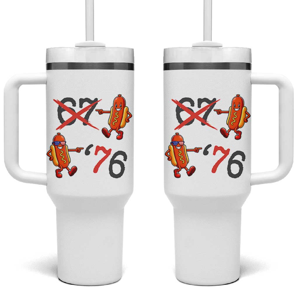 Funny 67 Meme Hot Dog Lover Tumbler With Handle USA 250 BBQ Celebration