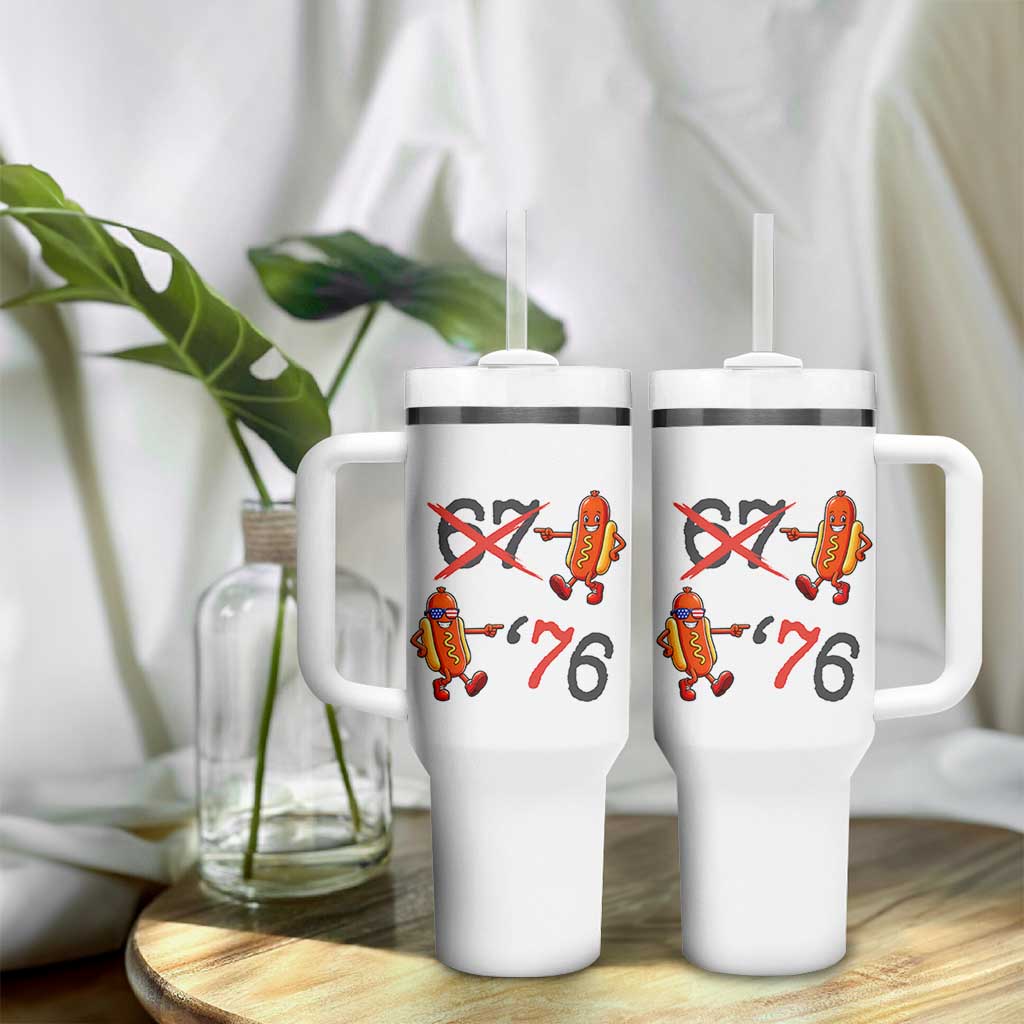 Funny 67 Meme Hot Dog Lover Tumbler With Handle USA 250 BBQ Celebration