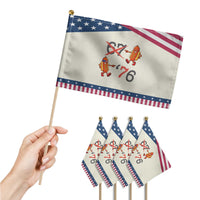 Funny 67 Meme Hot Dog Lover Patriotic Handheld Flag USA 250 BBQ Celebration
