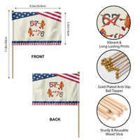 Funny 67 Meme Hot Dog Lover Patriotic Handheld Flag USA 250 BBQ Celebration