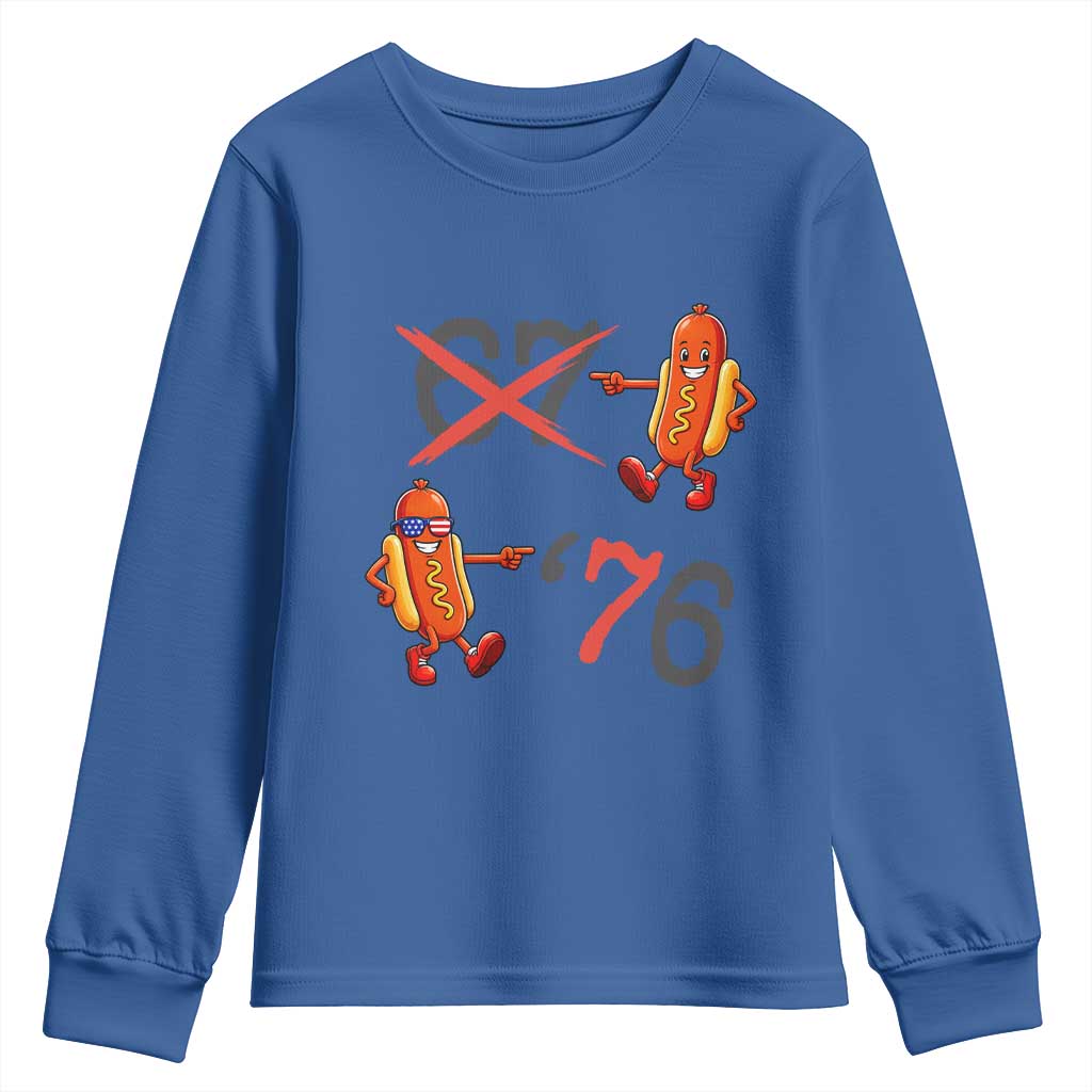 Funny 67 Meme Hot Dog Lover Youth Sweatshirt USA 250 BBQ Celebration