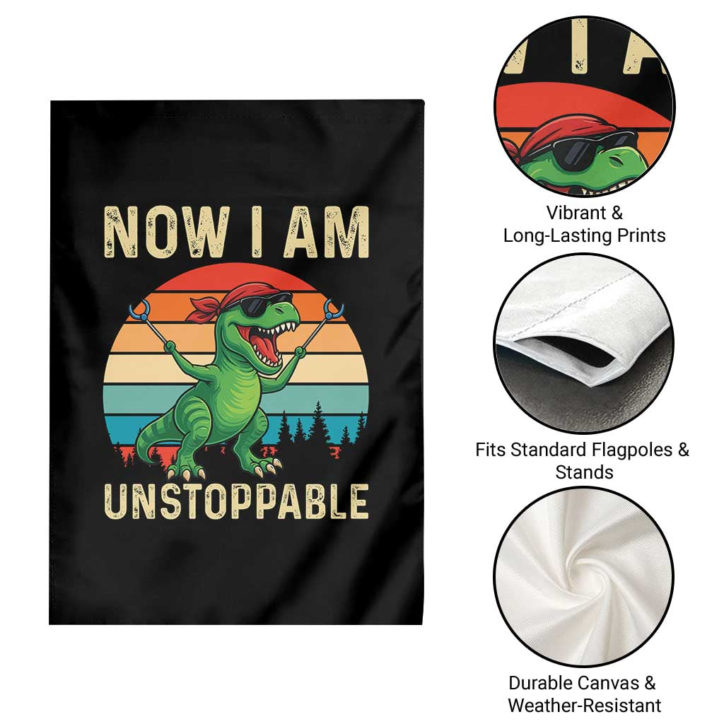Now I Am Unstoppable Garden Flag Funny Mama Saurus Dinosaur - Wonder Print Shop