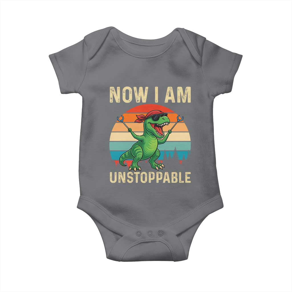 Now I Am Unstoppable Baby Onesie Funny Mama Saurus Dinosaur - Wonder Print Shop