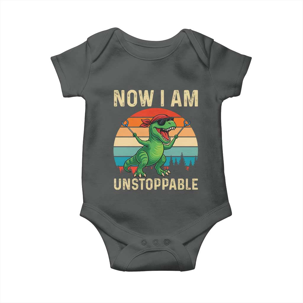 Now I Am Unstoppable Baby Onesie Funny Mama Saurus Dinosaur - Wonder Print Shop