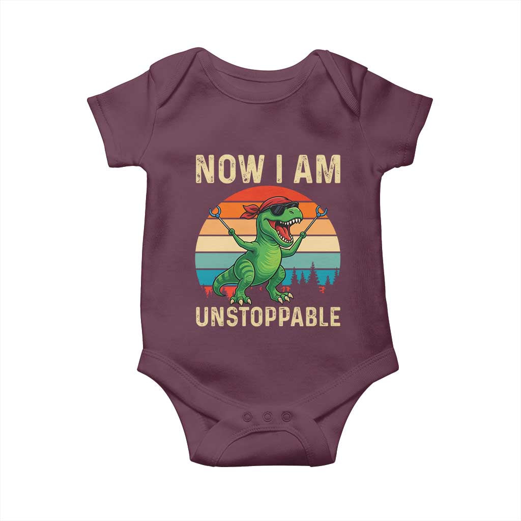 Now I Am Unstoppable Baby Onesie Funny Mama Saurus Dinosaur - Wonder Print Shop