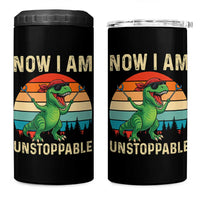 Now I Am Unstoppable 4 in 1 Can Cooler Tumbler Funny Mama Saurus Dinosaur