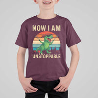 Now I Am Unstoppable T Shirt For Kid Funny Mama Saurus Dinosaur - Wonder Print Shop