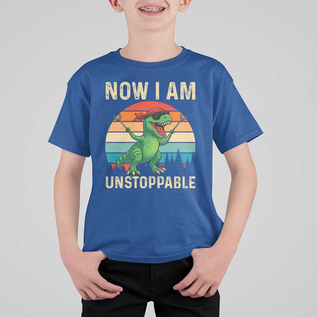 Now I Am Unstoppable T Shirt For Kid Funny Mama Saurus Dinosaur - Wonder Print Shop