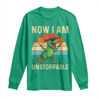 Now I Am Unstoppable Long Sleeve Shirt Funny Mama Saurus Dinosaur - Wonder Print Shop