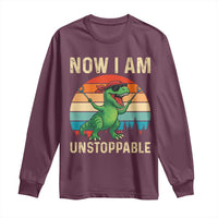 Now I Am Unstoppable Long Sleeve Shirt Funny Mama Saurus Dinosaur - Wonder Print Shop