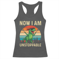 Now I Am Unstoppable Racerback Tank Top Funny Mama Saurus Dinosaur - Wonder Print Shop