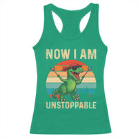Now I Am Unstoppable Racerback Tank Top Funny Mama Saurus Dinosaur - Wonder Print Shop