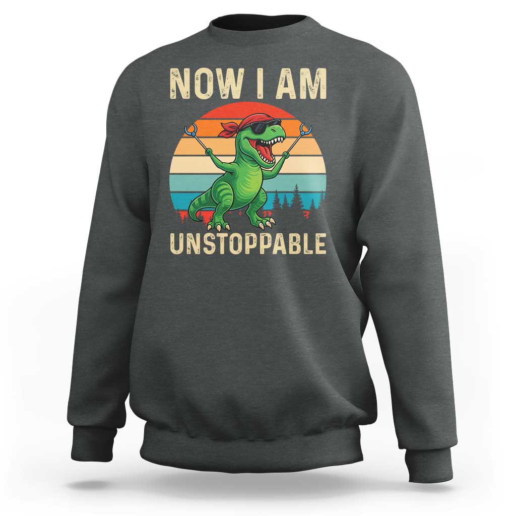 Now I Am Unstoppable Sweatshirt Funny Mama Saurus Dinosaur - Wonder Print Shop