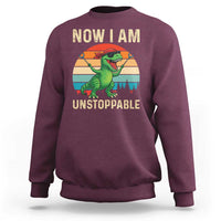 Now I Am Unstoppable Sweatshirt Funny Mama Saurus Dinosaur - Wonder Print Shop