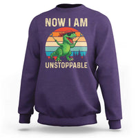 Now I Am Unstoppable Sweatshirt Funny Mama Saurus Dinosaur - Wonder Print Shop