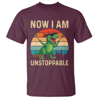 Now I Am Unstoppable T Shirt Funny Mama Saurus Dinosaur - Wonder Print Shop