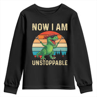 Now I Am Unstoppable Youth Sweatshirt Funny Mama Saurus Dinosaur - Wonder Print Shop