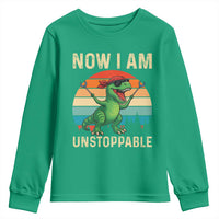Now I Am Unstoppable Youth Sweatshirt Funny Mama Saurus Dinosaur - Wonder Print Shop