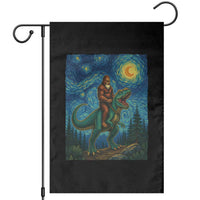 Bigfoot Dinosaur Garden Flag Funny Prehistoric Starry Night Van Gogh - Wonder Print Shop