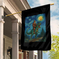 Bigfoot Dinosaur Garden Flag Funny Prehistoric Starry Night Van Gogh - Wonder Print Shop