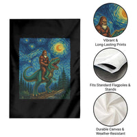 Bigfoot Dinosaur Garden Flag Funny Prehistoric Starry Night Van Gogh - Wonder Print Shop