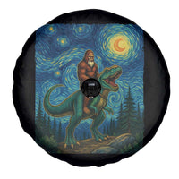 Bigfoot Dinosaur Spare Tire Cover Funny Prehistoric Starry Night Van Gogh - Wonder Print Shop