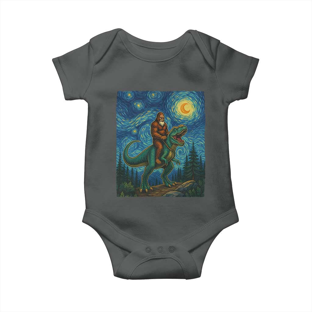 Bigfoot Dinosaur Baby Onesie Funny Prehistoric Starry Night Van Gogh - Wonder Print Shop