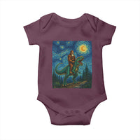 Bigfoot Dinosaur Baby Onesie Funny Prehistoric Starry Night Van Gogh - Wonder Print Shop