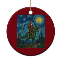 Bigfoot Dinosaur Ceramic Ornament Funny Prehistoric Starry Night Van Gogh - Wonder Print Shop