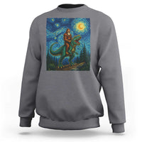 Bigfoot Dinosaur Sweatshirt Funny Prehistoric Starry Night Van Gogh - Wonder Print Shop