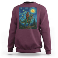 Bigfoot Dinosaur Sweatshirt Funny Prehistoric Starry Night Van Gogh - Wonder Print Shop