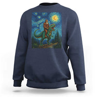 Bigfoot Dinosaur Sweatshirt Funny Prehistoric Starry Night Van Gogh - Wonder Print Shop