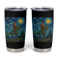 Bigfoot Dinosaur Tumbler Cup Funny Prehistoric Starry Night Van Gogh